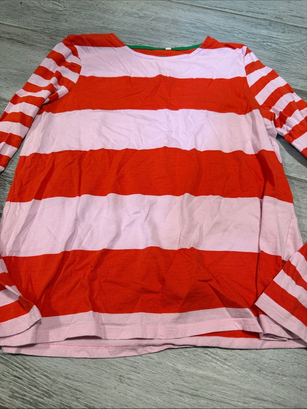 Boden Striped Pink and Red Long Sleeve Top Medium